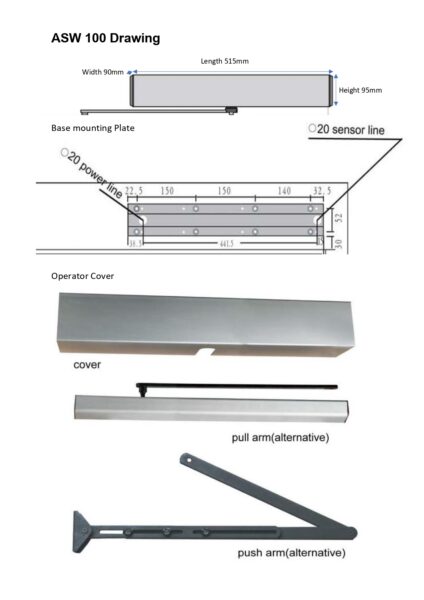 Automatic Swing Door Opener Kit 100kg