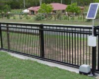 solar-powered gate installation