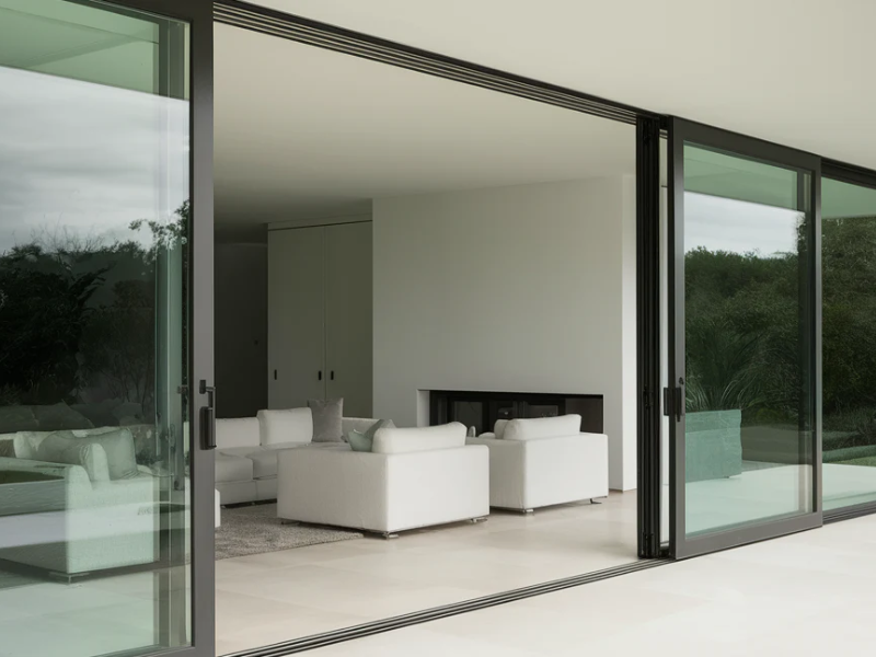 Smart home entrance equipped with automatic Energy Efficient Door Systems
