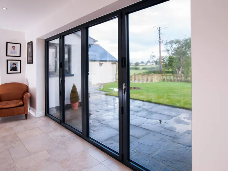 Energy Efficient Door Systems installed in a modern smart home entrance for energy savings