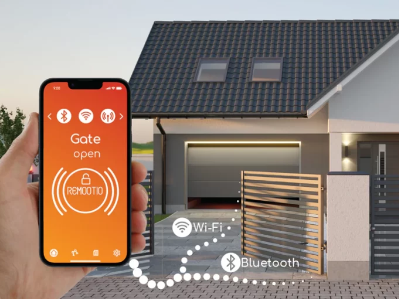 Smart Door Automation IoT system controlled via smartphone app for remote door access