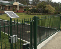 Ideal for remote areas, solar sliding gate automation operates independently of mains power.