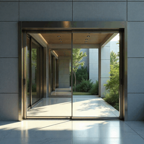 Automatic Sliding Door operating smoothly in a luxury hotel lobby.