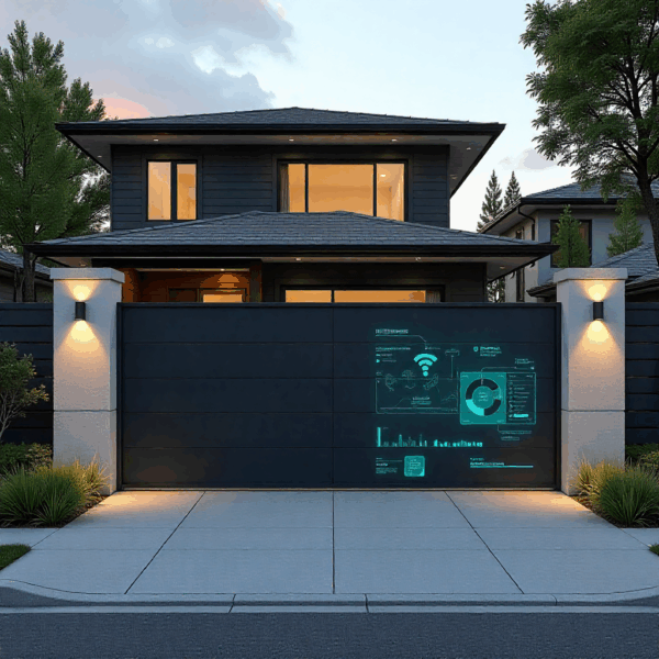 Technician installing a sliding gate automation motor on a steel gate, using professional tools to secure the mounting bracket and ensure proper alignment