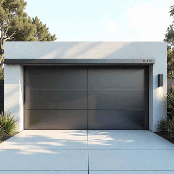 Sliding gate automation system installed on a modern residential driveway, showing the motor, rail track, and automated movement during operation