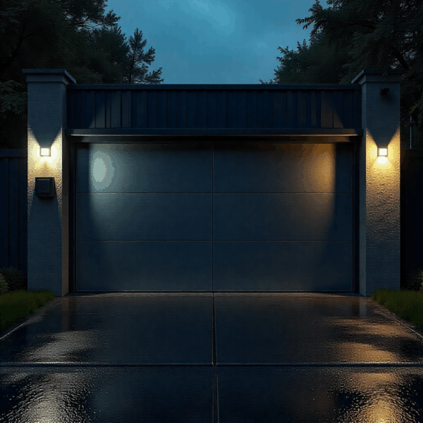 Heavy-duty sliding gates with warning light and obstacle detection system