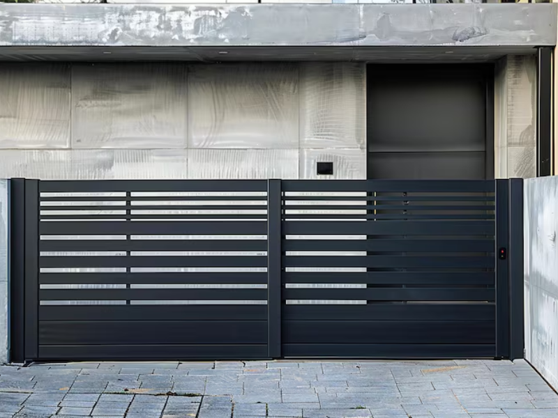 Secure sliding gates equipped with an industrial sliding gate motor ensuring safe and efficient access control.