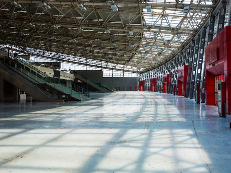 Automated secure sliding gate with industrial sliding gate motor installed for warehouse perimeter security.