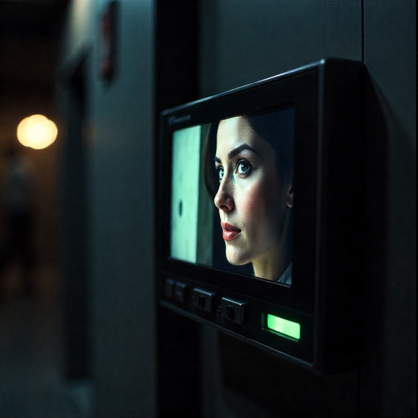 Akuvox 2-Wire IP Intercom Kit installed at a modern home entrance with clear visitor video