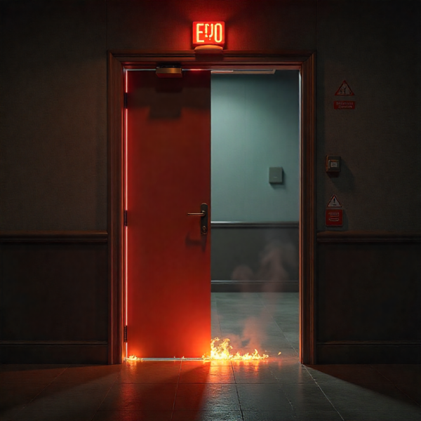 Automatic swing door opener designed for use with fire-rated doors