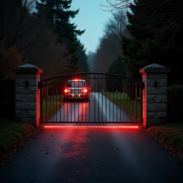 Infrared safety sensors for gates demonstrating one of the most common gate sensor technologies