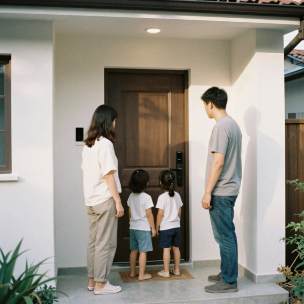 Smart Lock integrated with a family smart home system for automatic locking and access management