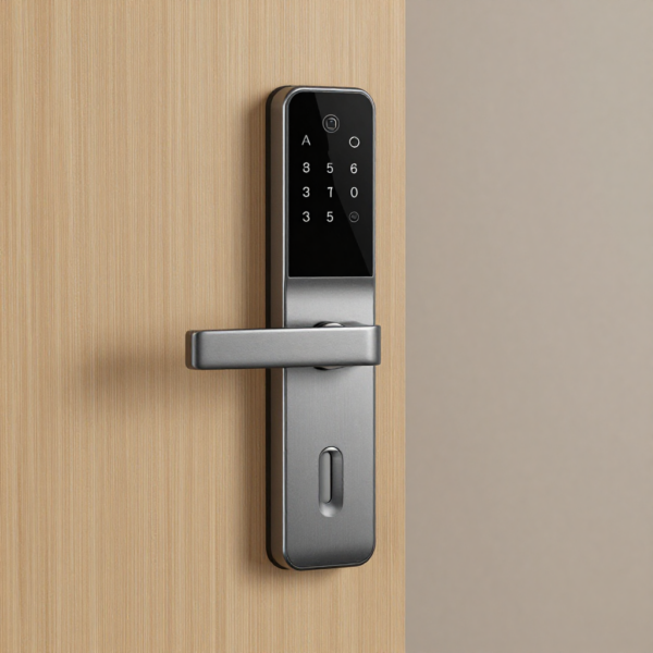 Modern Smart Lock design on a front door built for family security and child safety