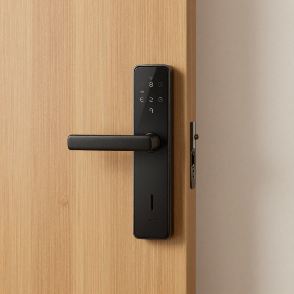 Smart Lock automatically securing the door to protect a family home