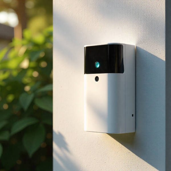 Vision Z-Wave Outdoor Siren operating outdoors in wet weather, showing durable and secure installation