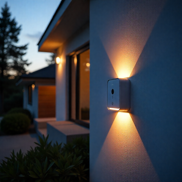 Vision Z-Wave Outdoor Siren mounted on a modern home exterior wall for smart alarm alerts