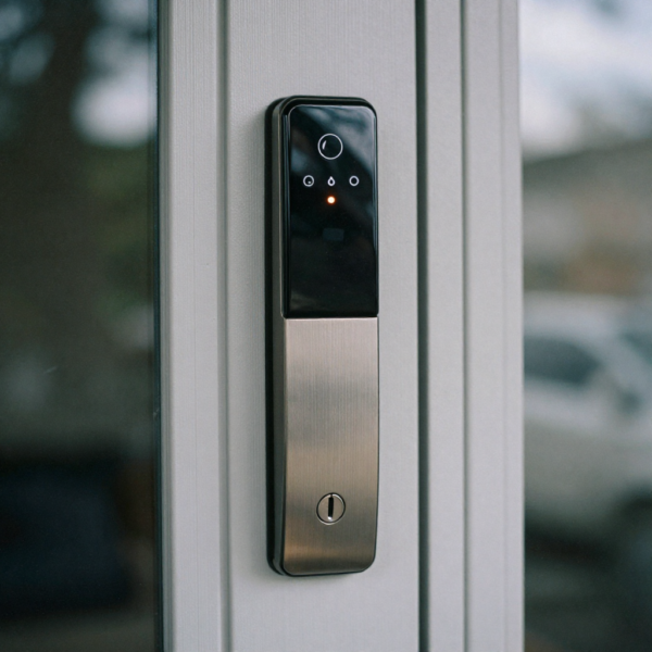Smart lock maintenance setup showing proper battery care for long-term reliability