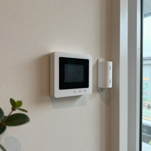 Wind sensor installed outdoors and linked to a smart window control system