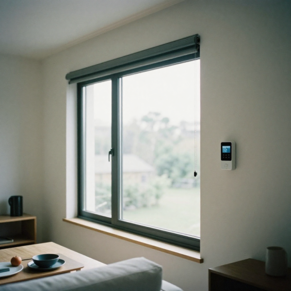 Motorised windows opening automatically as part of a smart window control system for natural ventilation