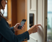 Access Control Systems installed at holiday home entrance for keyless entry