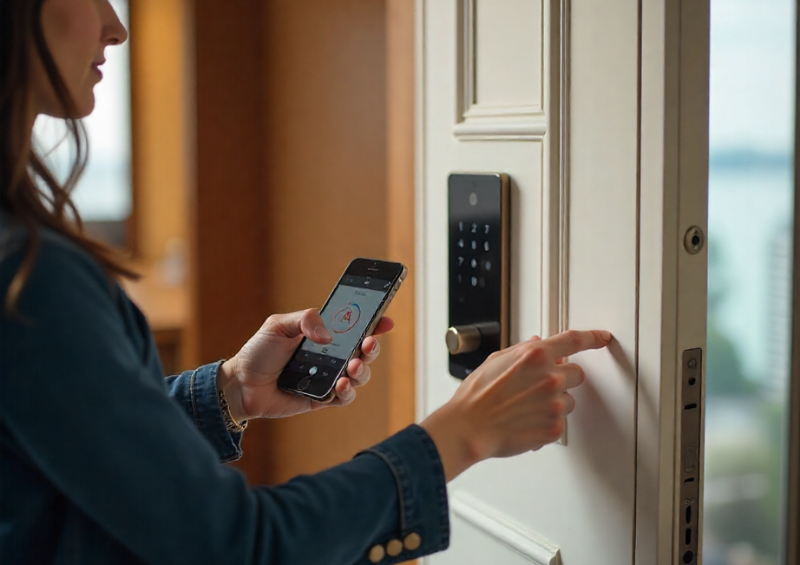 Access Control Systems installed at holiday home entrance for keyless entry