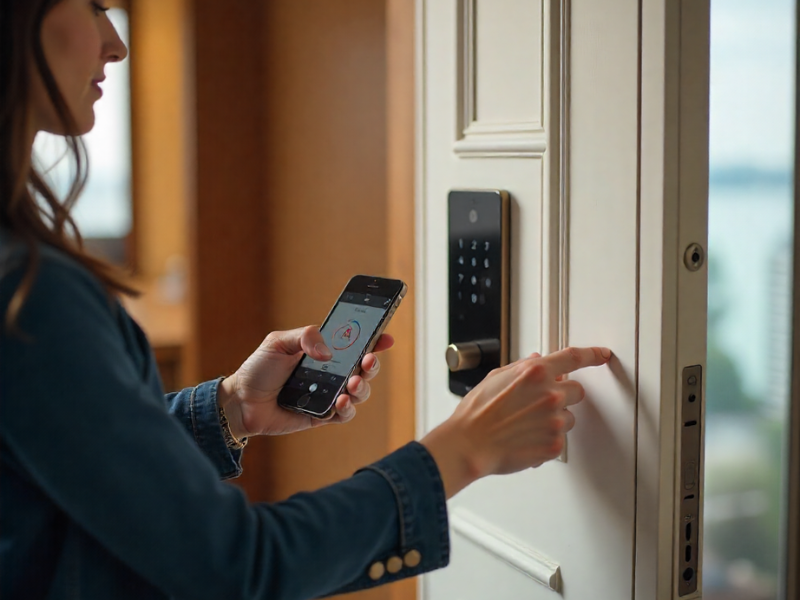 Access Control Systems installed at holiday home entrance for keyless entry