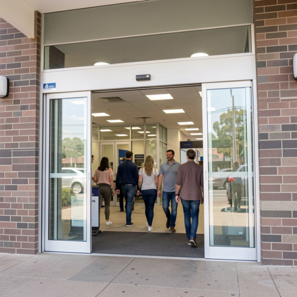 Automatic sliding door fail-safe system ensuring safe evacuation