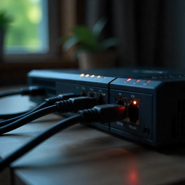 Jigsaw KNX Gateway (2 Users) installed in smart home control cabinet