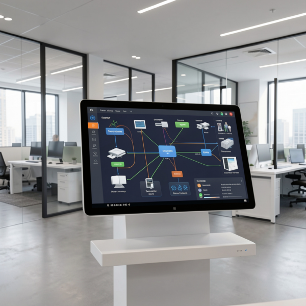 Smart automation solutions implemented in a commercial building environment.