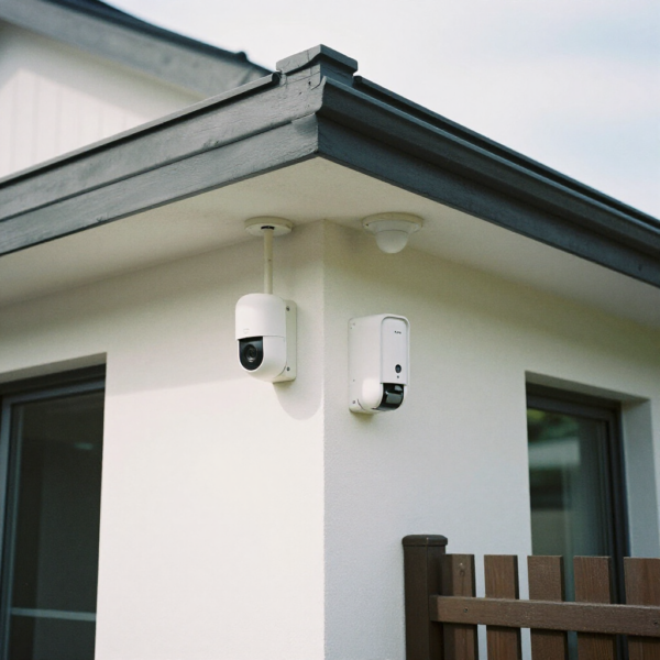 Smart automation solutions with security cameras and motion sensors at home