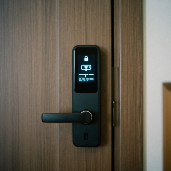 Smart lock controlled through secure mobile app interface