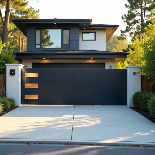 Swing gate automation setup with correct motor placement and geometry