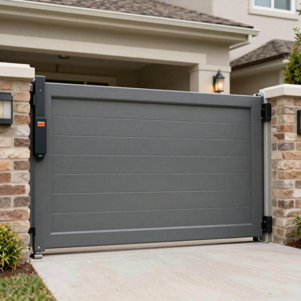 Swing gate automation installed on reinforced gate posts