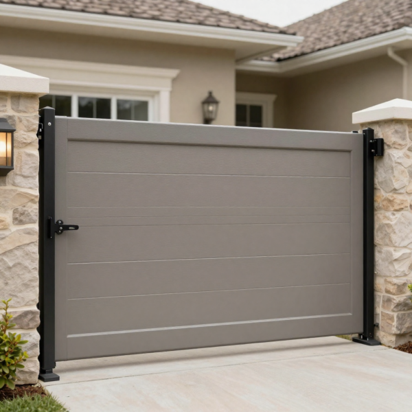 Swing gate automation operating evenly without visible motor strain