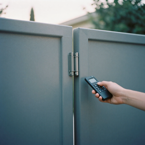 Dual swing gate automation showing connectivity issues during opening cycle