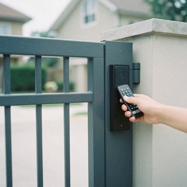 Swing gate automation responding to handheld remote control