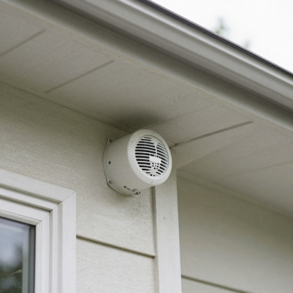 Vision Z-Wave Outdoor Siren positioned for effective security without noise disturbance