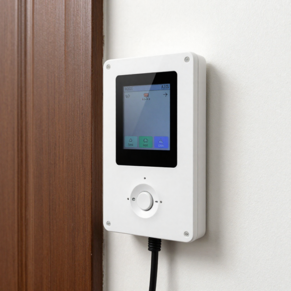 Apartment corridor using 2-Wire IP Intercom Kit for secure communication
