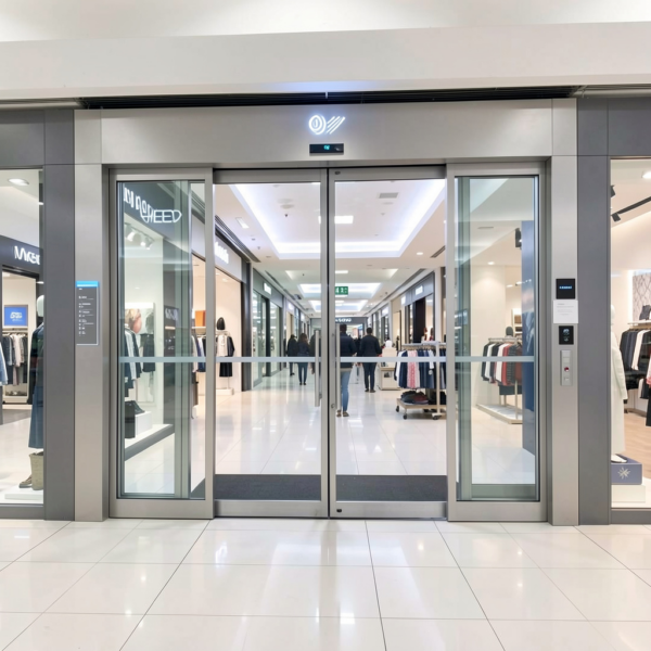 Automatic sliding door motion sensor detection zone