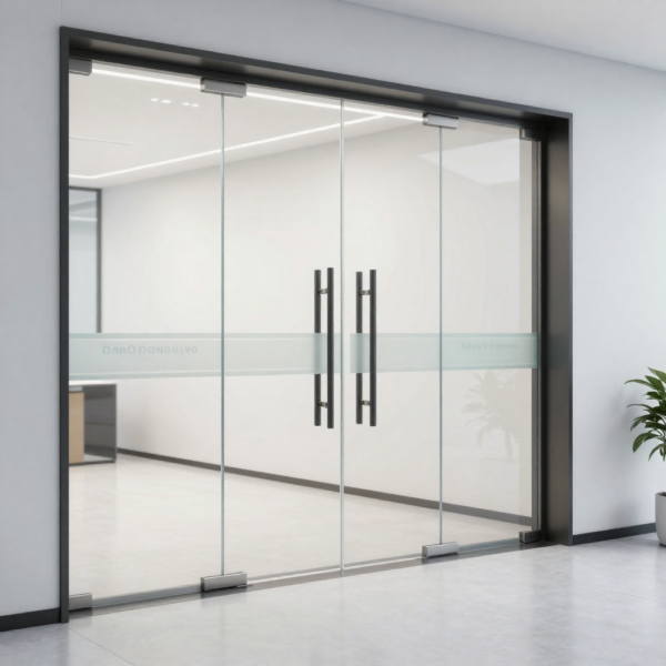 Building entrance automatic swing door opener system