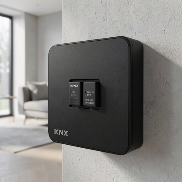 Jigsaw KNX Gateway (2 Users) showing administrator and end-user access levels in a KNX system