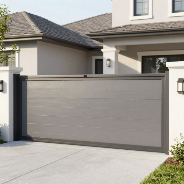 Commercial automatic gate safety sensor installation