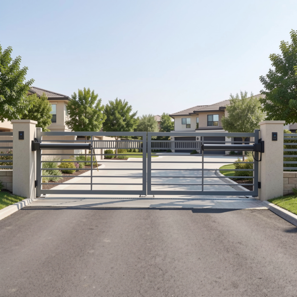 Swing gate automation system on sloped driveway