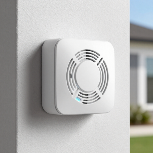 Vision Z-Wave Outdoor Siren installed on a building exterior as part of a multi-zone alarm system