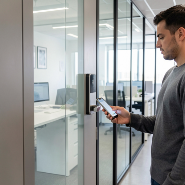 Smart lock used in a co-living corridor for resident access control
