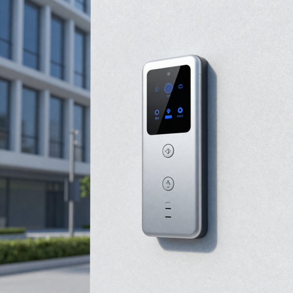 Smartphone unlocking door using mobile-based Access Control Systems technology.