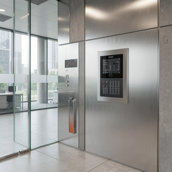 Digital access control system managing user permissions and entry points.