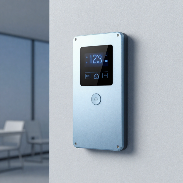 Access Control Systems securing the main entrance of a modern mixed-use development building.