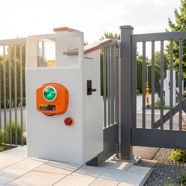 High-speed sliding gate system with advanced safety sensors for gates installed.