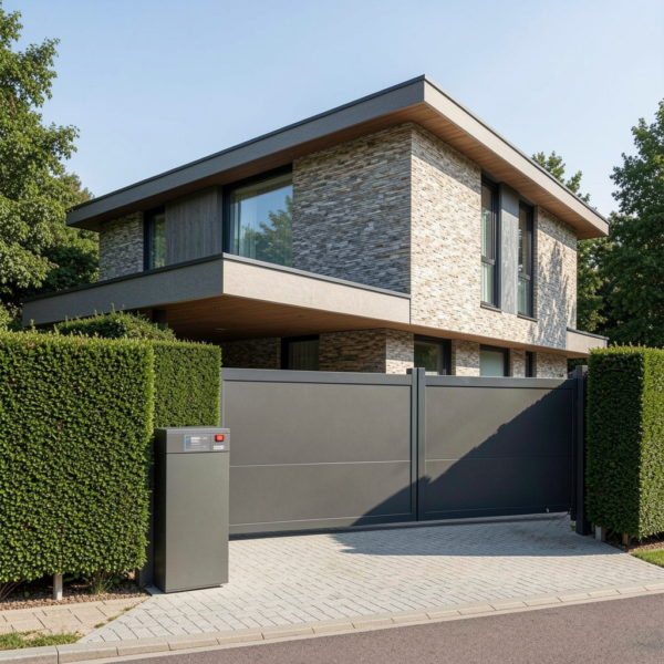 Sliding gate automation integrated with smart home access control system.